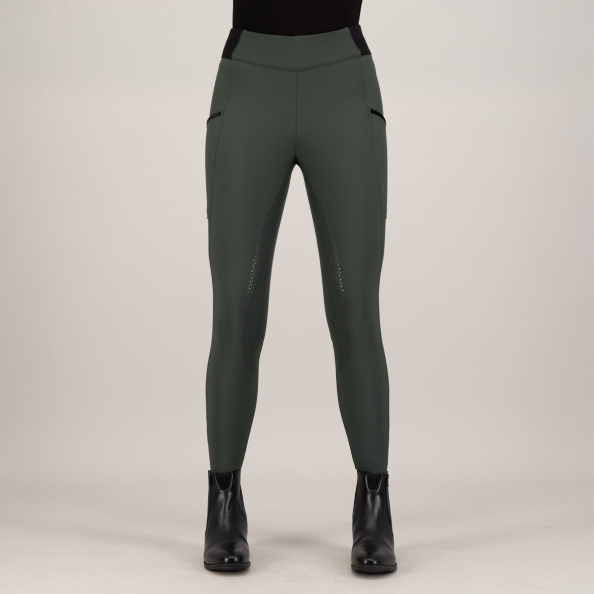 HV Polo Estrelle Full Grip Riding Tights #colour_duck-green