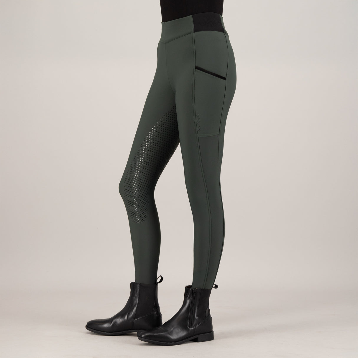 HV Polo Estrelle Full Grip Riding Tights #colour_duck-green