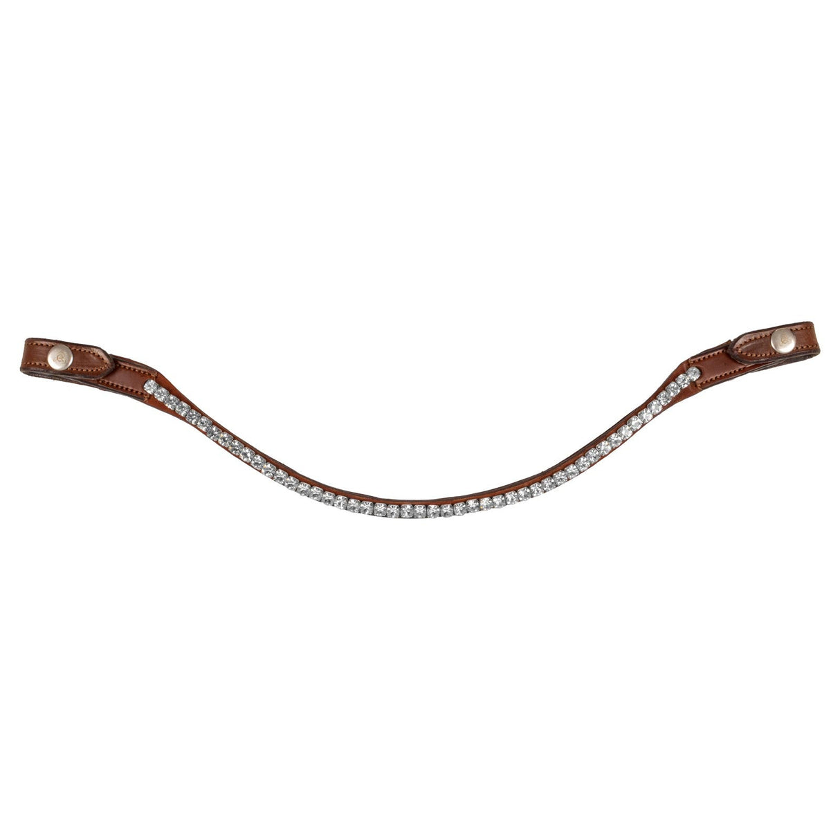 Acavallo Browband Calfskin & Round Crystals #colour_cognac-transparent