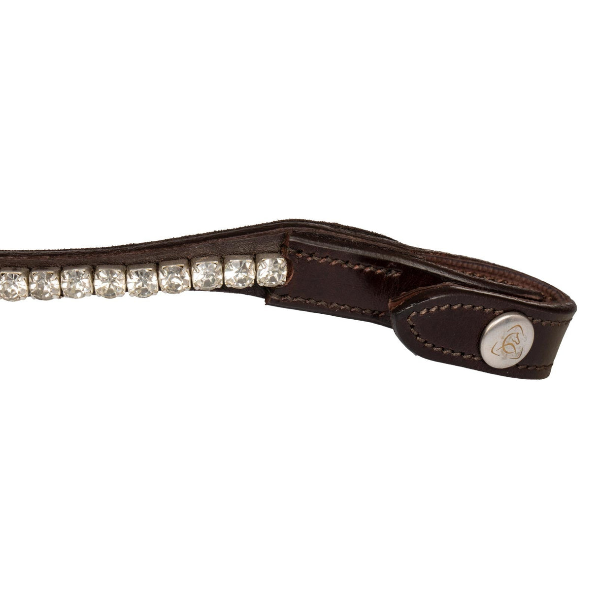 Acavallo Browband Calfskin & Round Crystals #colour_brown-transparent