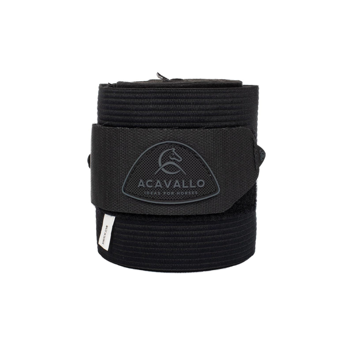 Acavallo Elasticated Exercise Bandages Fleece #colour_black