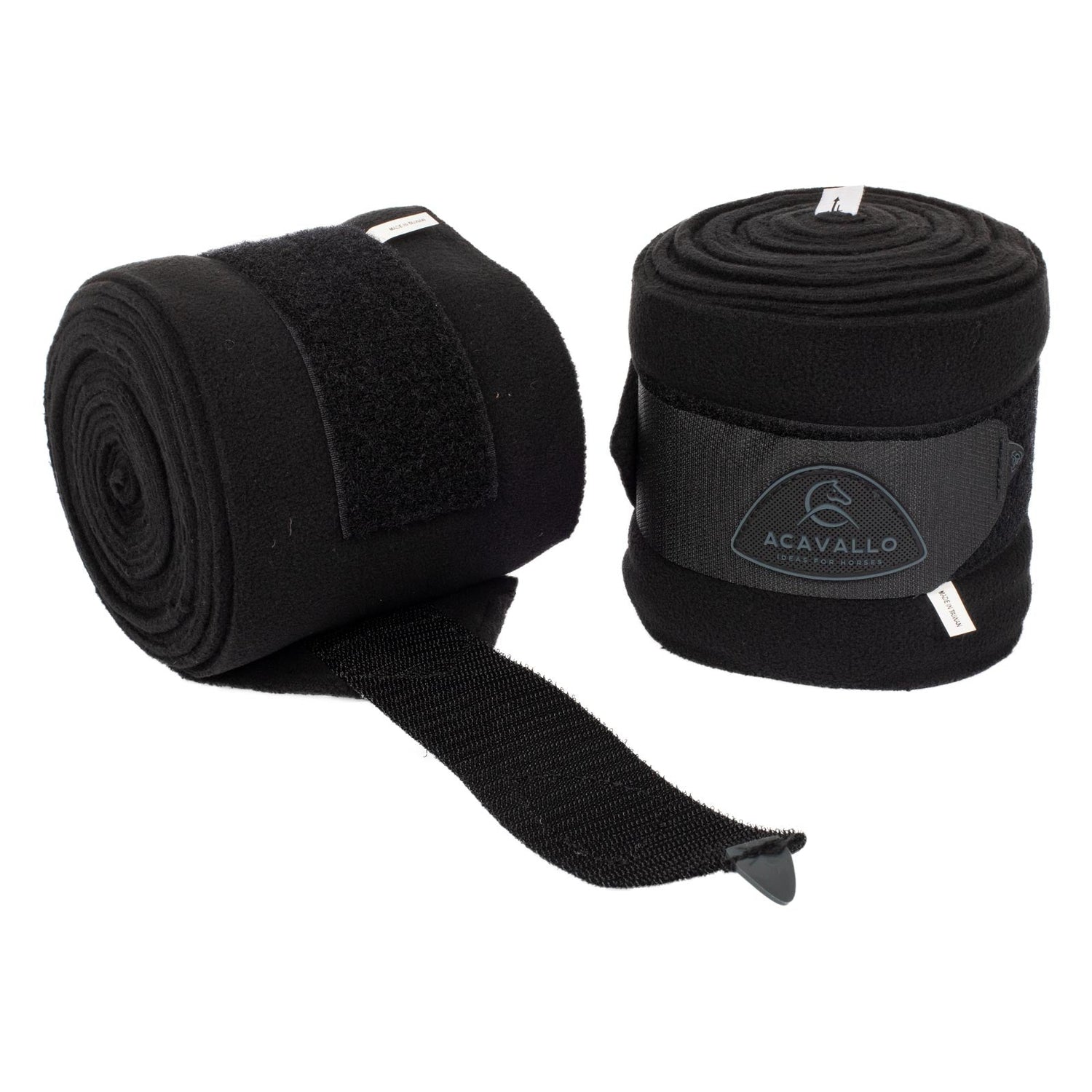 Acavallo Fleece Exercise Bandages Hook-And-Loop Closure Fastening #colour_black