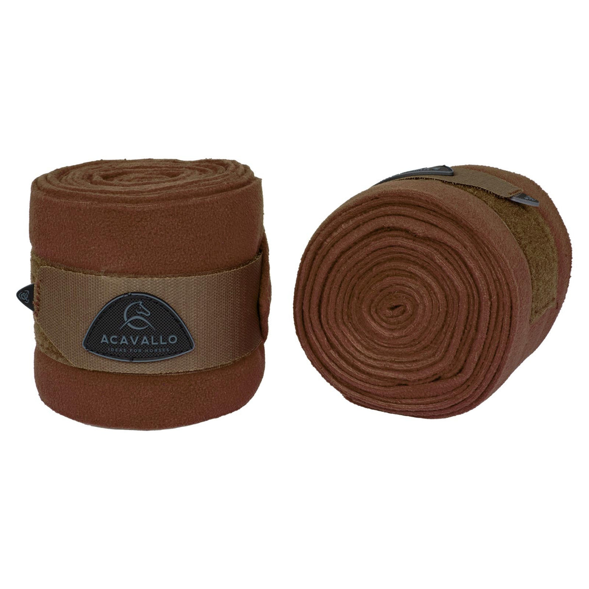Acavallo Fleece Exercise Bandages Hook-And-Loop Closure Fastening #colour_brown