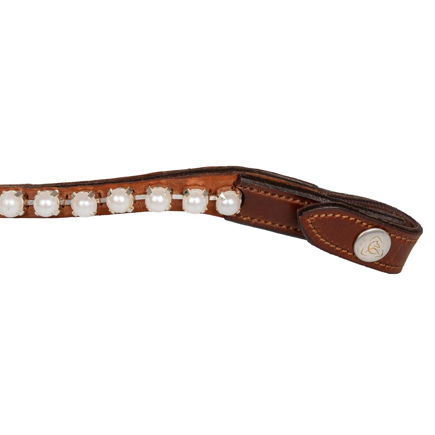 Acavallo Browband Calfskin & Oval Crystals #colour_cognac-transparent