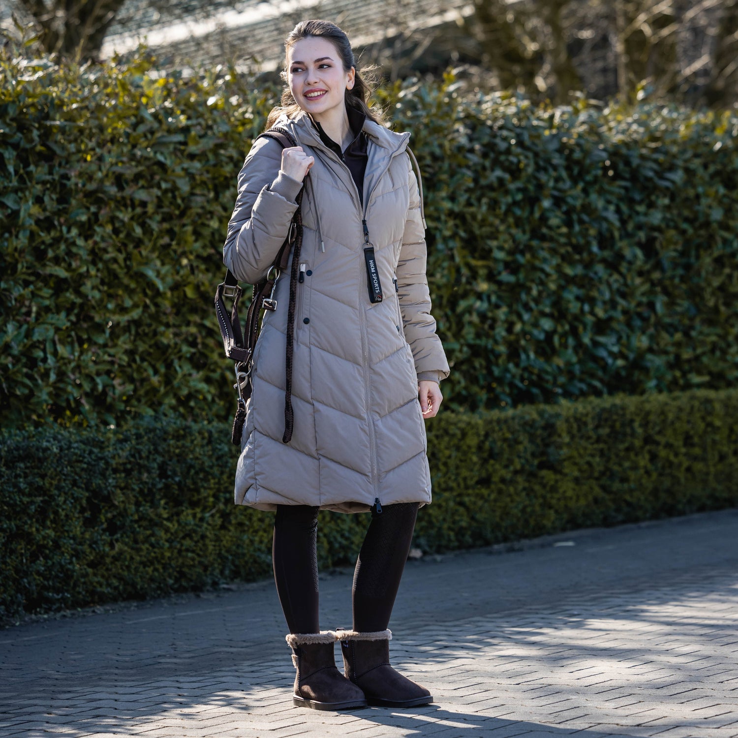 HKM Ladies Quilted Coat -Toronto- #colour_taupe