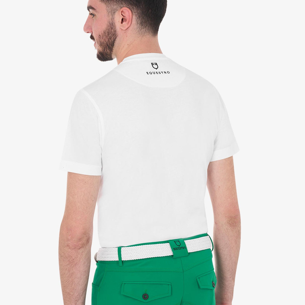 Equestro Men's Horse Club Cotton T-Shirt #colour_white