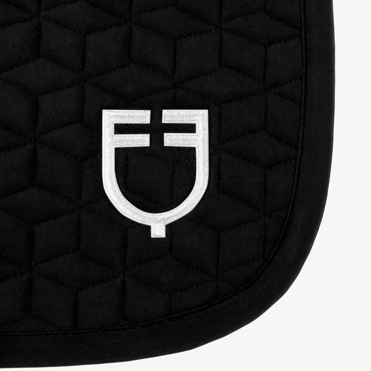 Equestro Jumping Saddle Pad Cube Quilting #colour_black