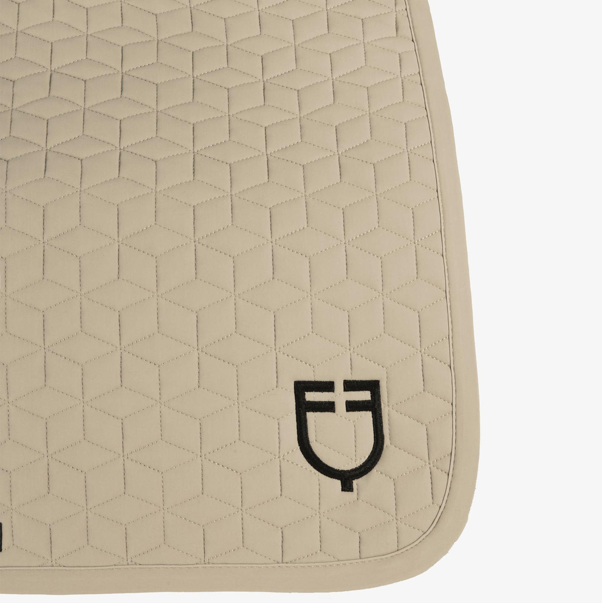 Equestro Jumping Saddle Pad Cube Quilting #colour_beige