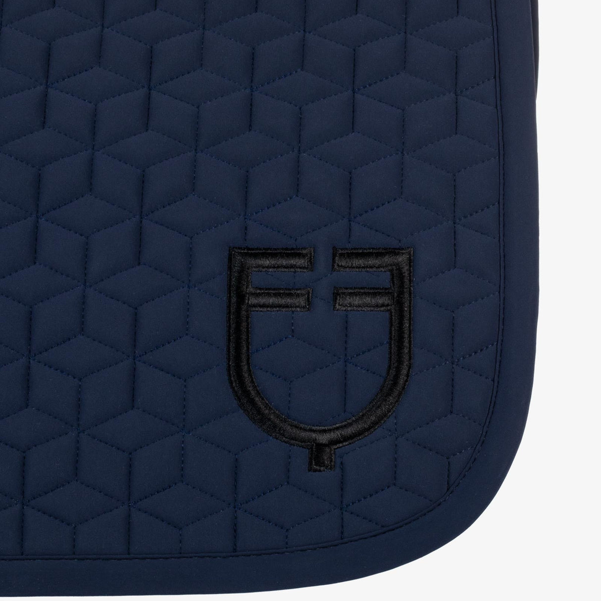 Equestro Jumping Saddle Pad Cube Quilting #colour_blue