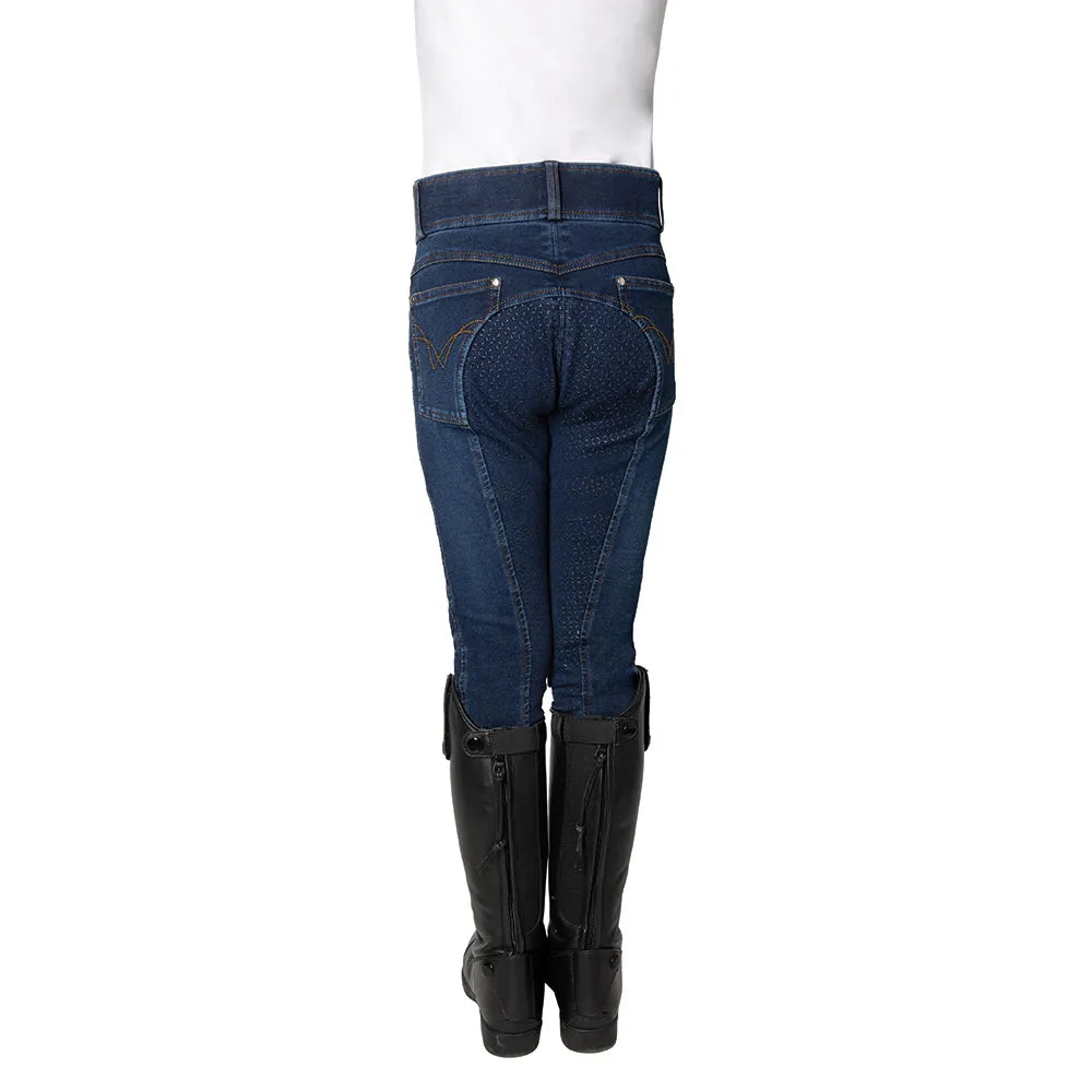 Hy Equestrian Elevate Mizs Style Denim Breeches #colour_dark-blue