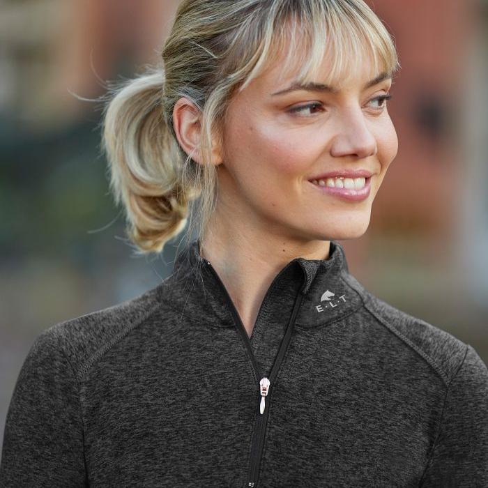 E.L.T Ladies Milano Functional-Zip Shirt #colour_black