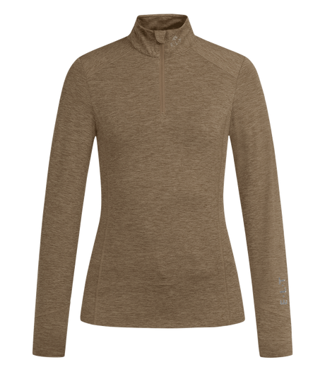 E.L.T Ladies Milano Functional-Zip Shirt #colour_cappuccino-melange