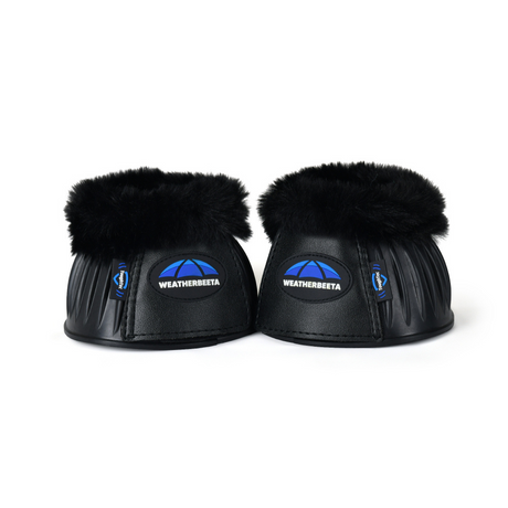 Weatherbeeta Tough-Tec Prime Fleece Trim Rubber Bell Boots #colour_black-black