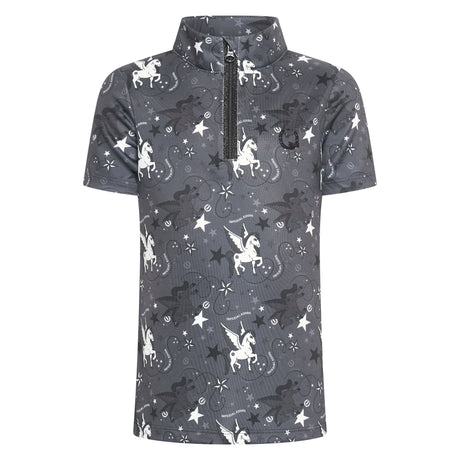 Imperial Riding Children's Olivia AOP Tech Top #colour_charcoal