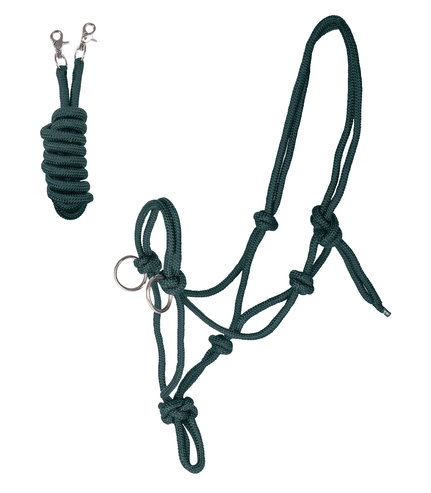 Waldhausen Knotted Halter With Reins #colour_fir-green