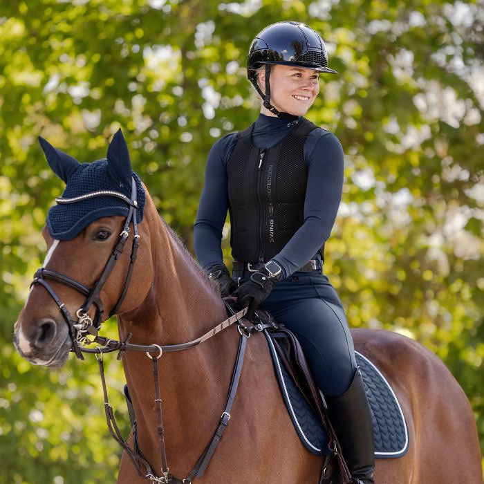 SWING H24 Lady Glossy Riding Hat #colour_black-glossy