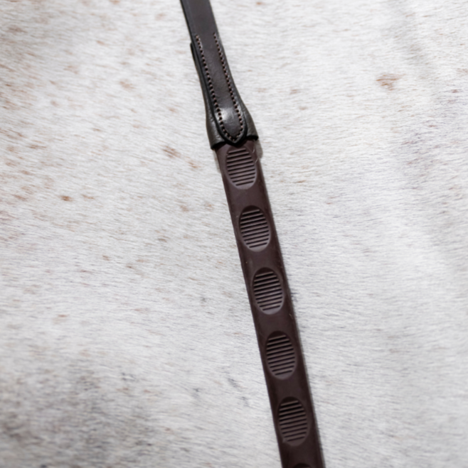 Horseware Ireland Thumb Grip Rubber Reins #colour_brown