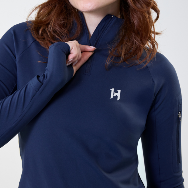 Horseware Ireland Strive Winter 1/4 Zip Top #colour_core-navy