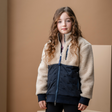 Alessandro Albanese Children's Lori Zip Through Borg Fleece #colour_sand-navy
