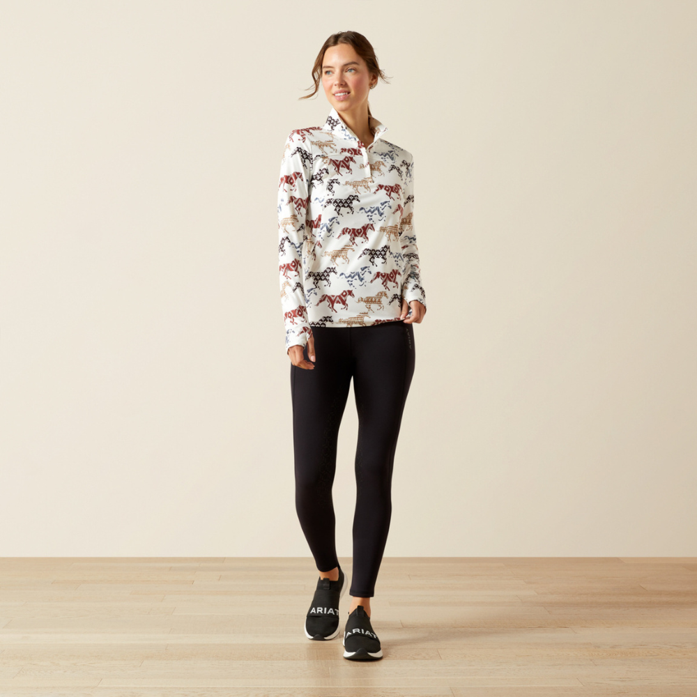 Ariat Women's Lowell 3.0 1/4 Zip Baselayer #colour_painted-ponies-print