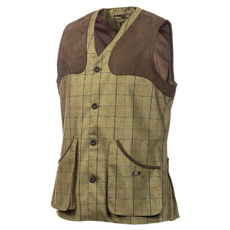 Baleno Milton Mens Tweed Shooting Vest #colour_check-khaki
