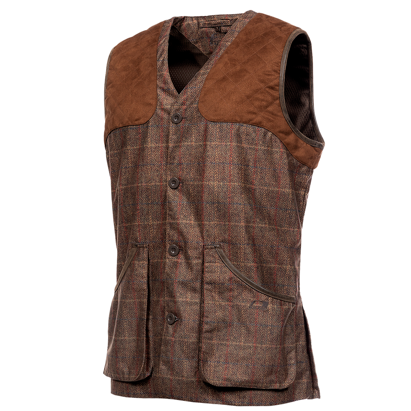 Baleno Milton Mens Tweed Shooting Vest #colour_check-brown