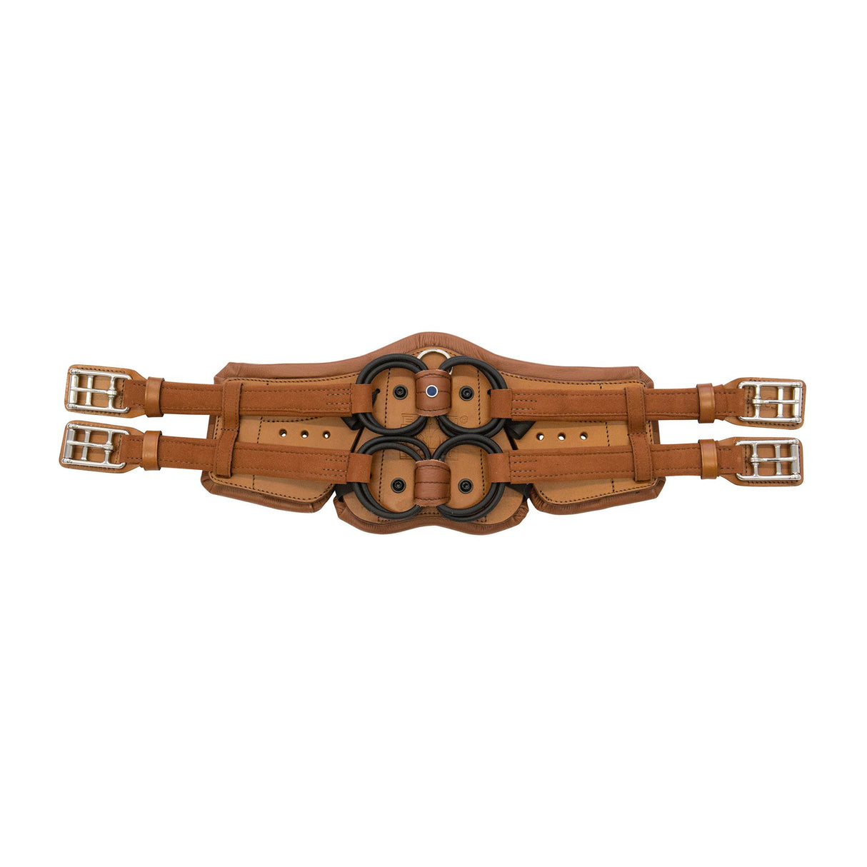 Stubben Equi-Soft® Short Saddle Girth with Cover - Tobacco #colour_vachette-leather-tobacco