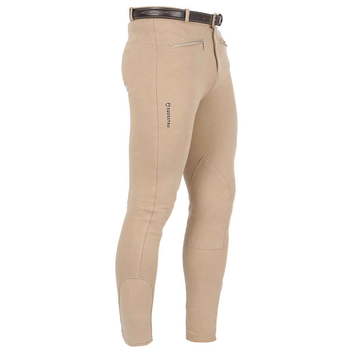 Equestro Crono Model Man Breeches In Stretch Cotton #colour_beige