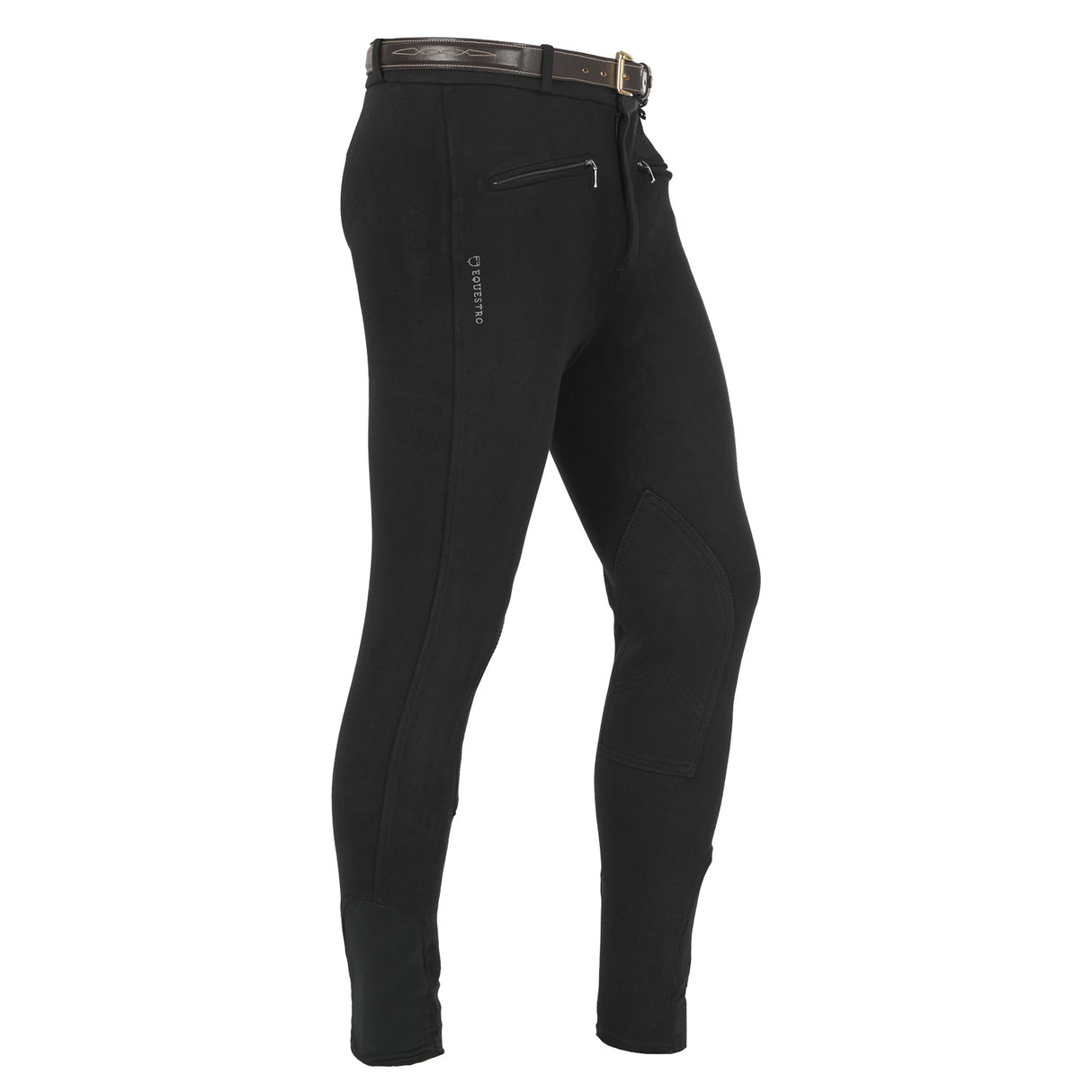 Equestro Crono Model Man Breeches In Stretch Cotton #colour_black