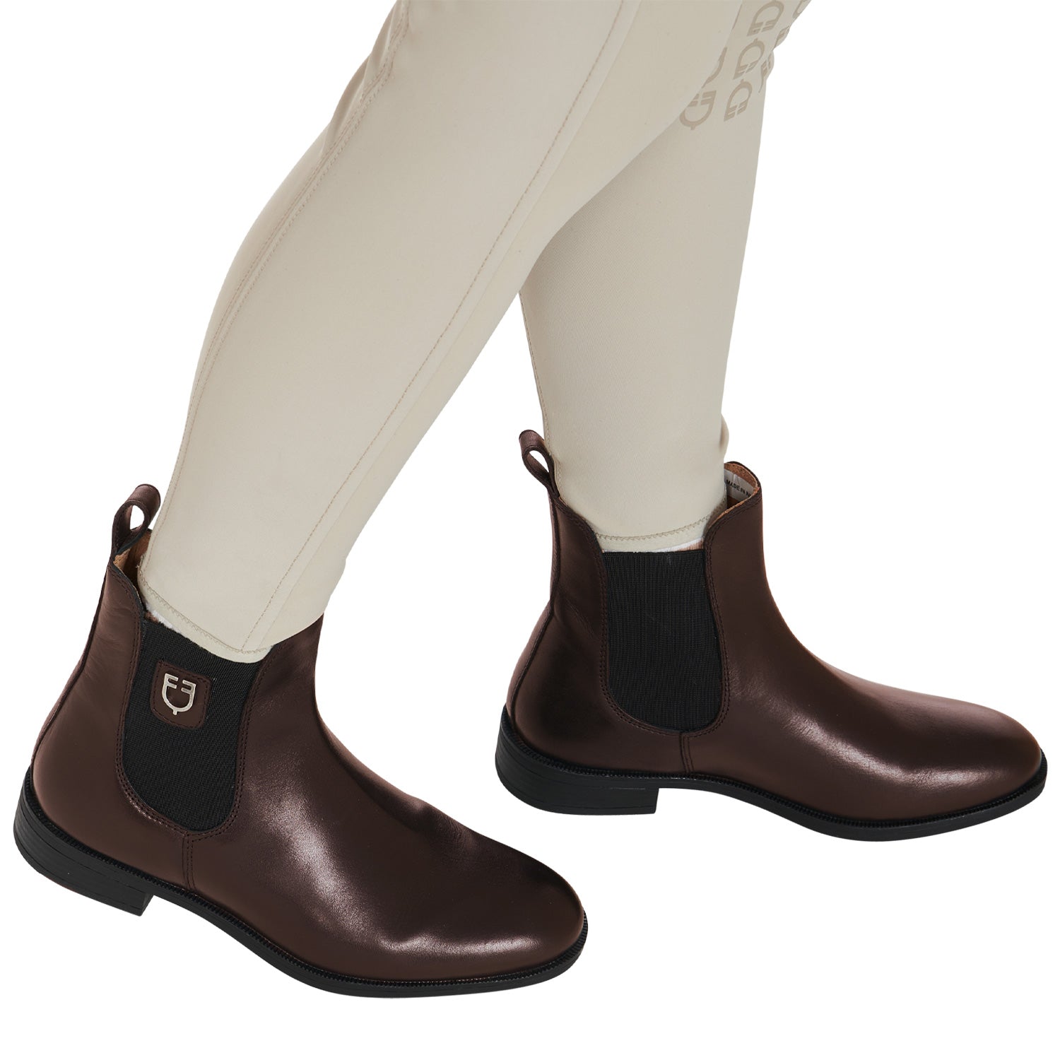 Equestro Unisex Ankle Boots With Side Elastics #colour_brown