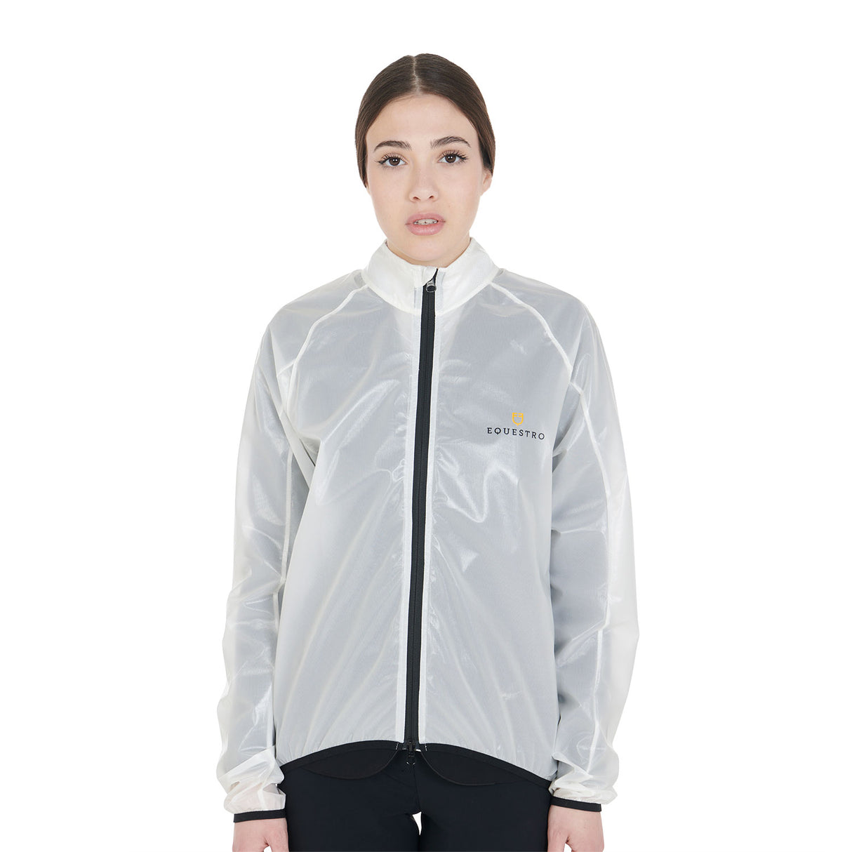 Equestro Windproof And Water-Repellent Unisex Overcoat #colour_white