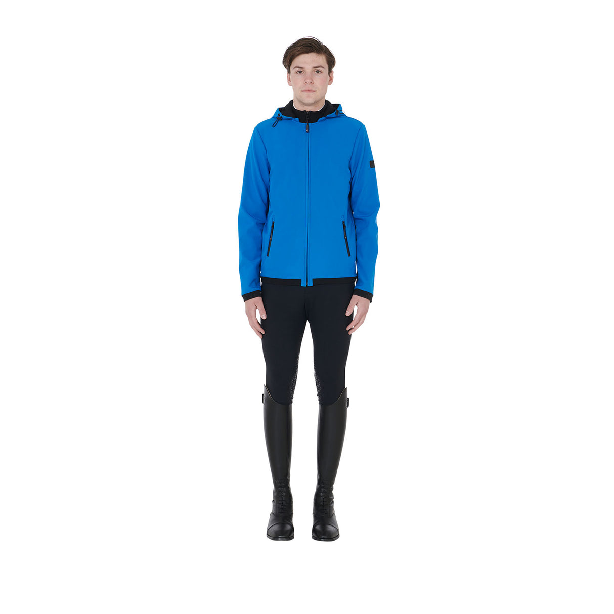 Equestro Men's Slim Fit Softshell Jacket With Internal Fleece #colour_royal-blue