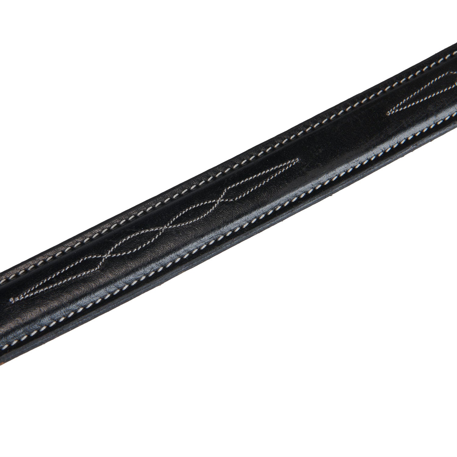 Equestro Leather Belt With Handcrafted Embroidery #colour_black