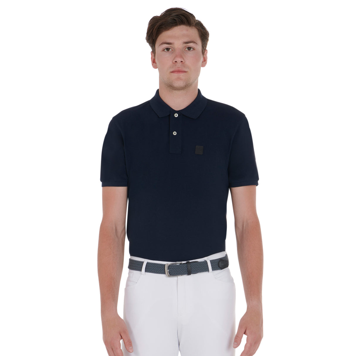 Equestro Elasticized Belt Crossed Pattern #colour_grey