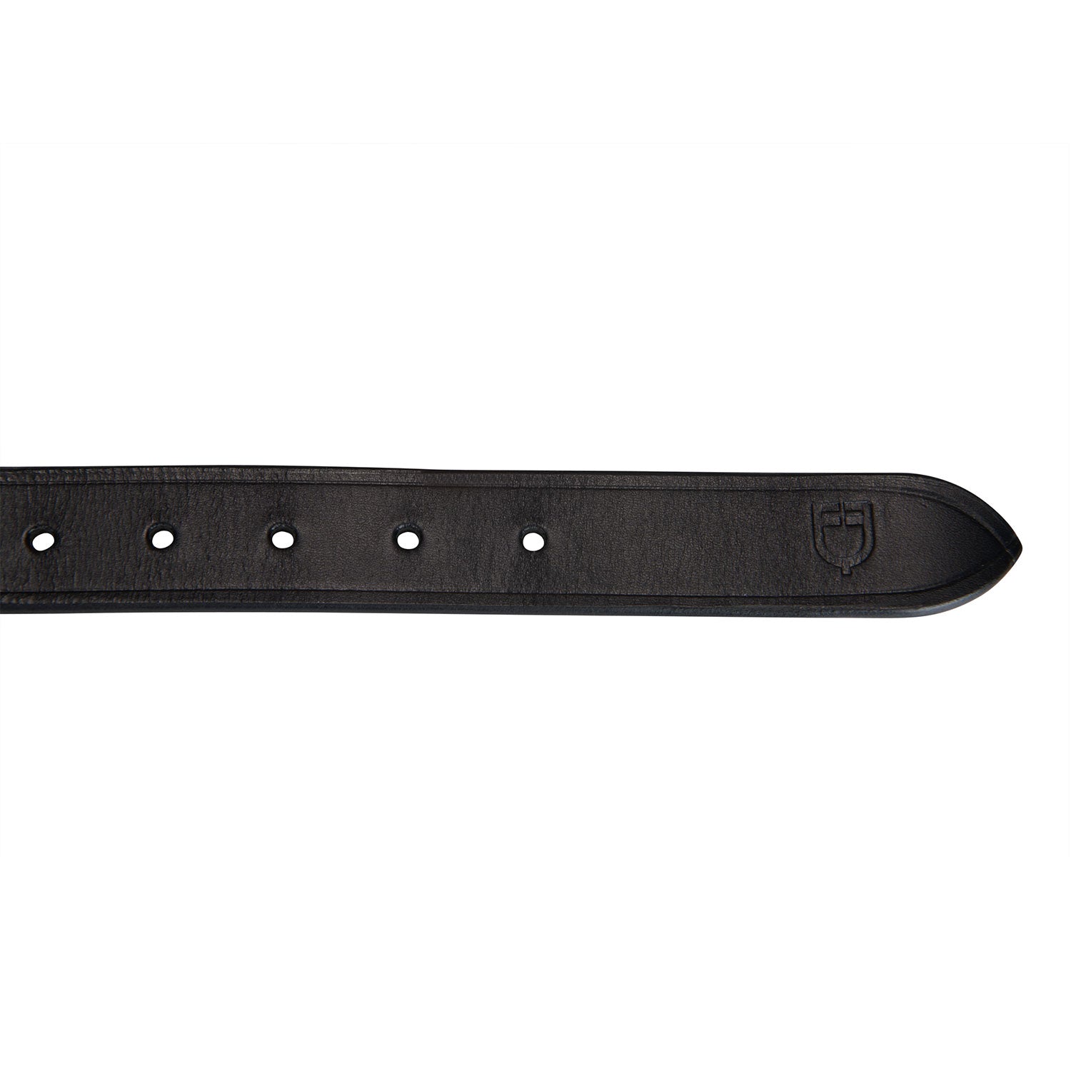 Equestro Leather Belt With Black And White Embroidery #colour_black