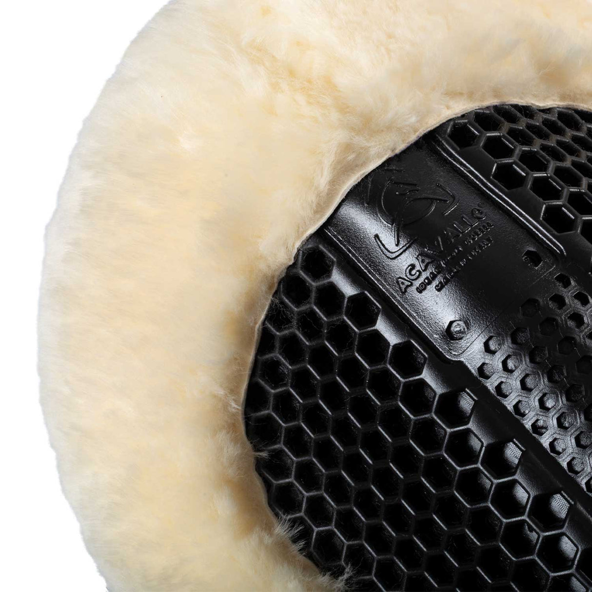 Acavallo Pad SP WFS Suede Rear Sheepskin Hexagonal Gel Flat #colour_white-natural