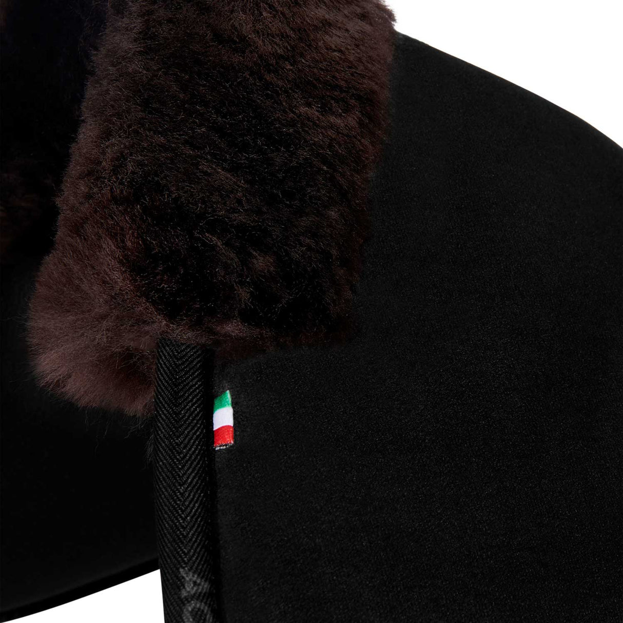 Acavallo Pad MF-S JCCS-S CW-CS Suede Cut-Out Sheepskin Flat #colour_black-brown