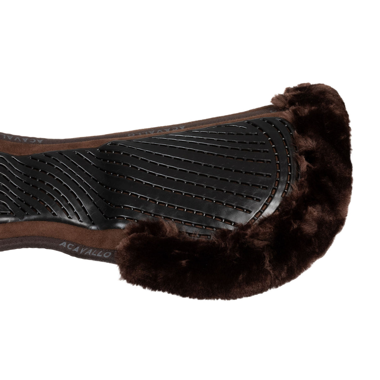 Acavallo Pad Mf-S Jccs-S Cw-Cs Suede Cut-Out Faux Sheepskin Gel Grip Flat #colour_brown-brown