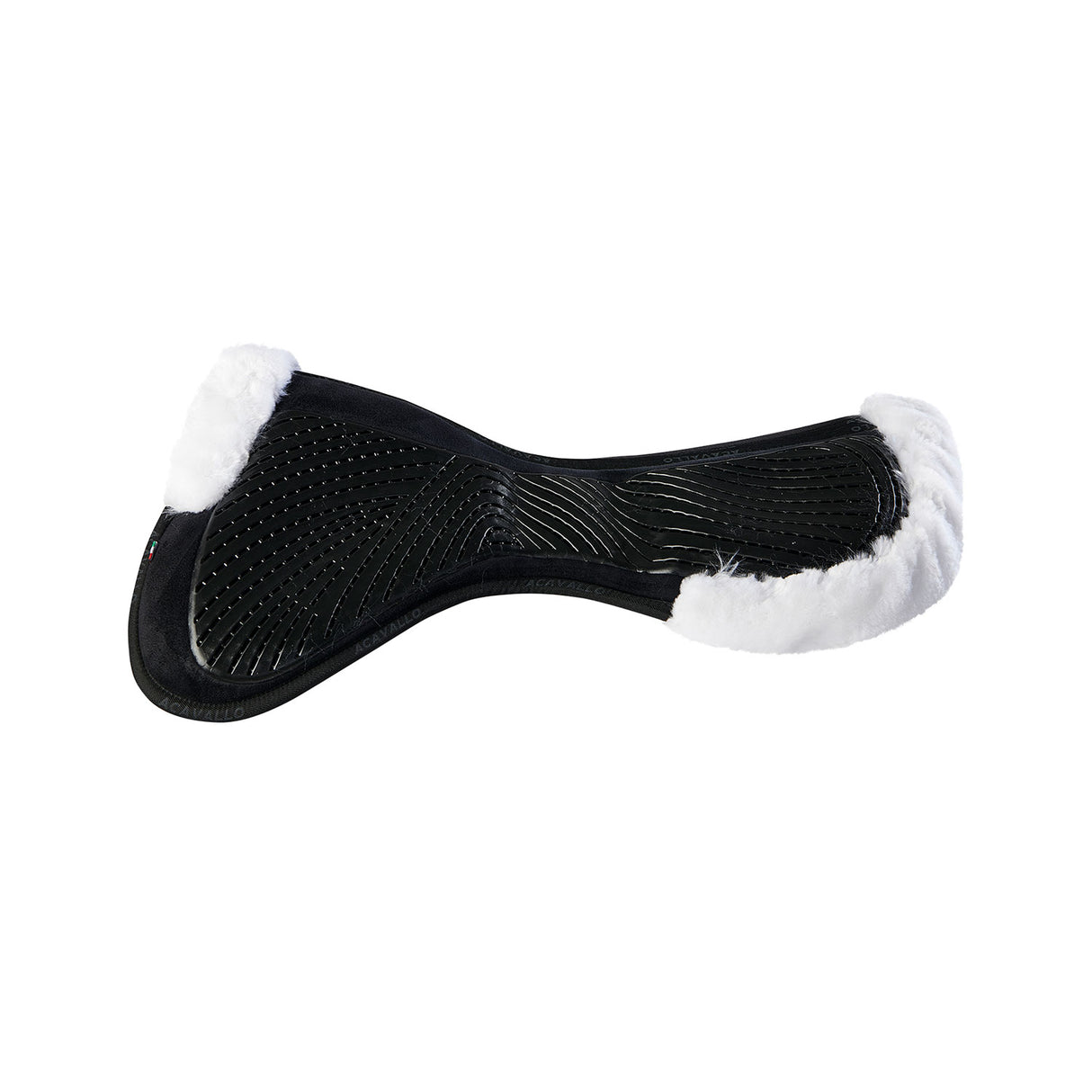 Acavallo Pad Mf-S Jccs-S Cw-Cs Suede Cut-Out Faux Sheepskin Gel Grip Flat #colour_black-white