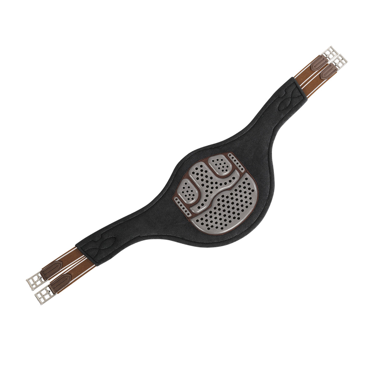 Acavallo Jumping Stud Guard Girth Gel Classic PVC #colour_brown