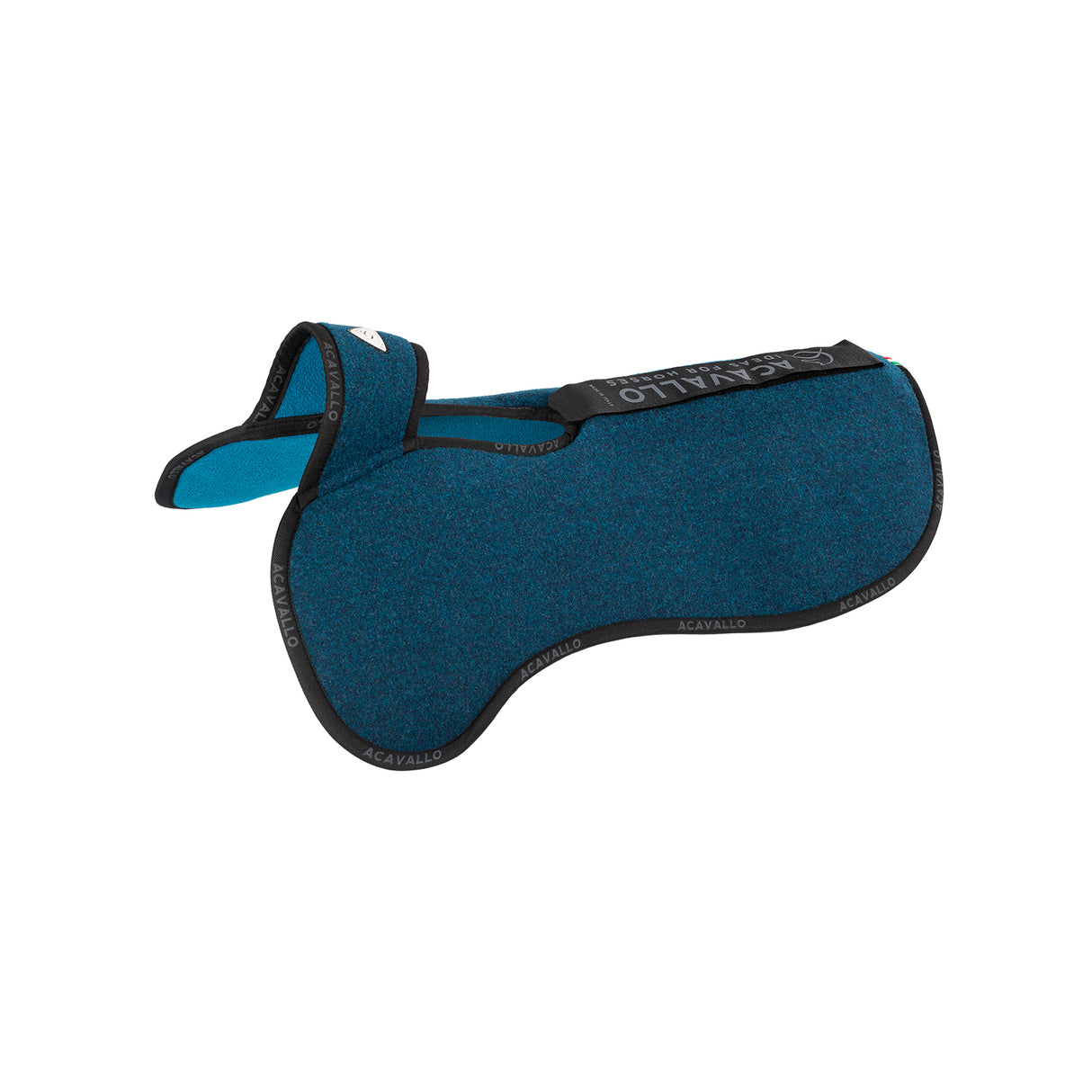 Acavallo Pad Piuma WFS Pocket Double Felt Rear Riser #colour_blue