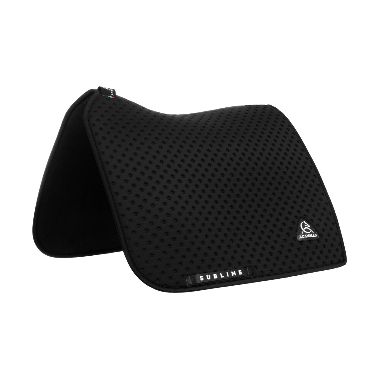 Acavallo Point Dressage Saddle Pad W/Square Back Corner #colour_black