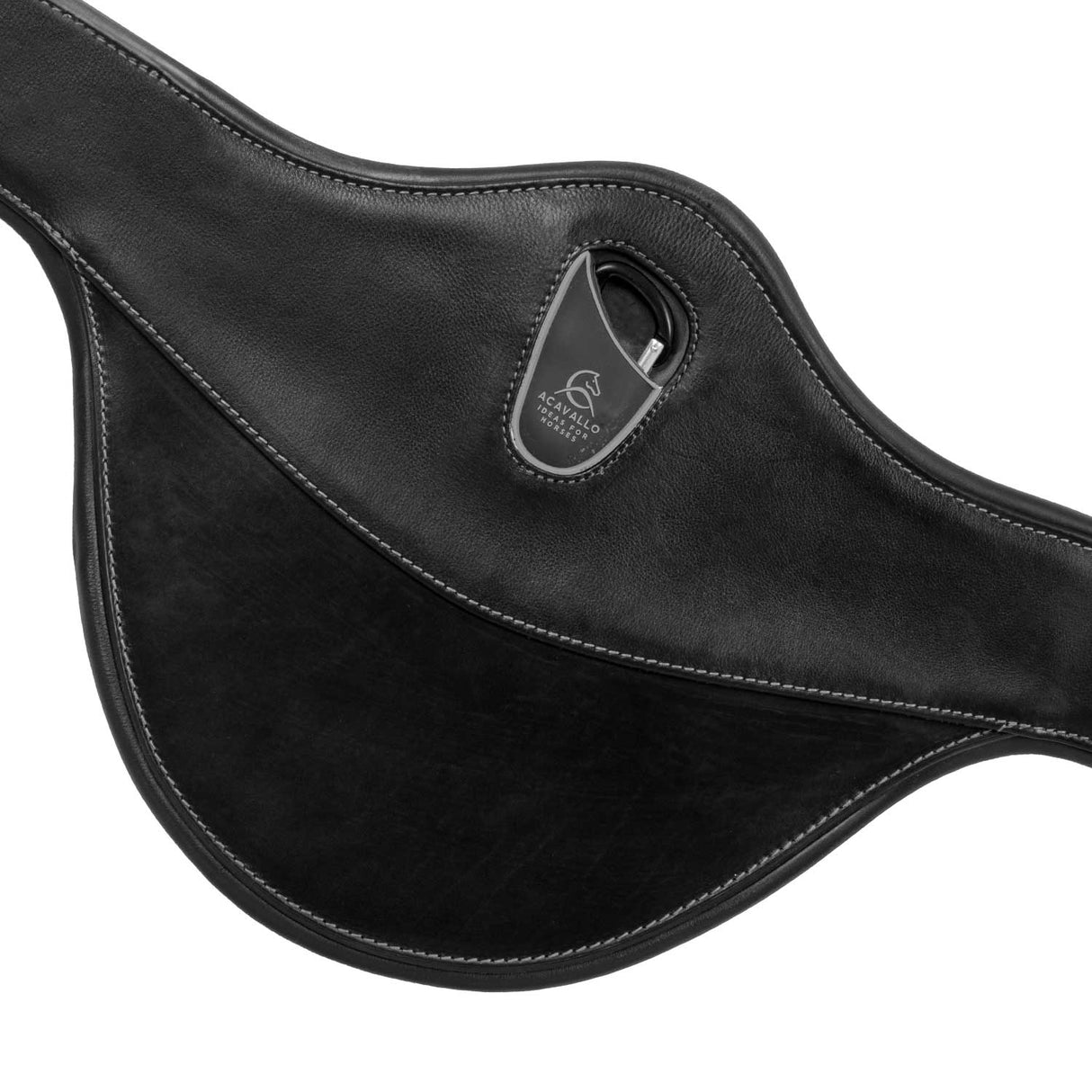 Acavallo Jumping Stud Guard Girth Leather & Gel #colour_black