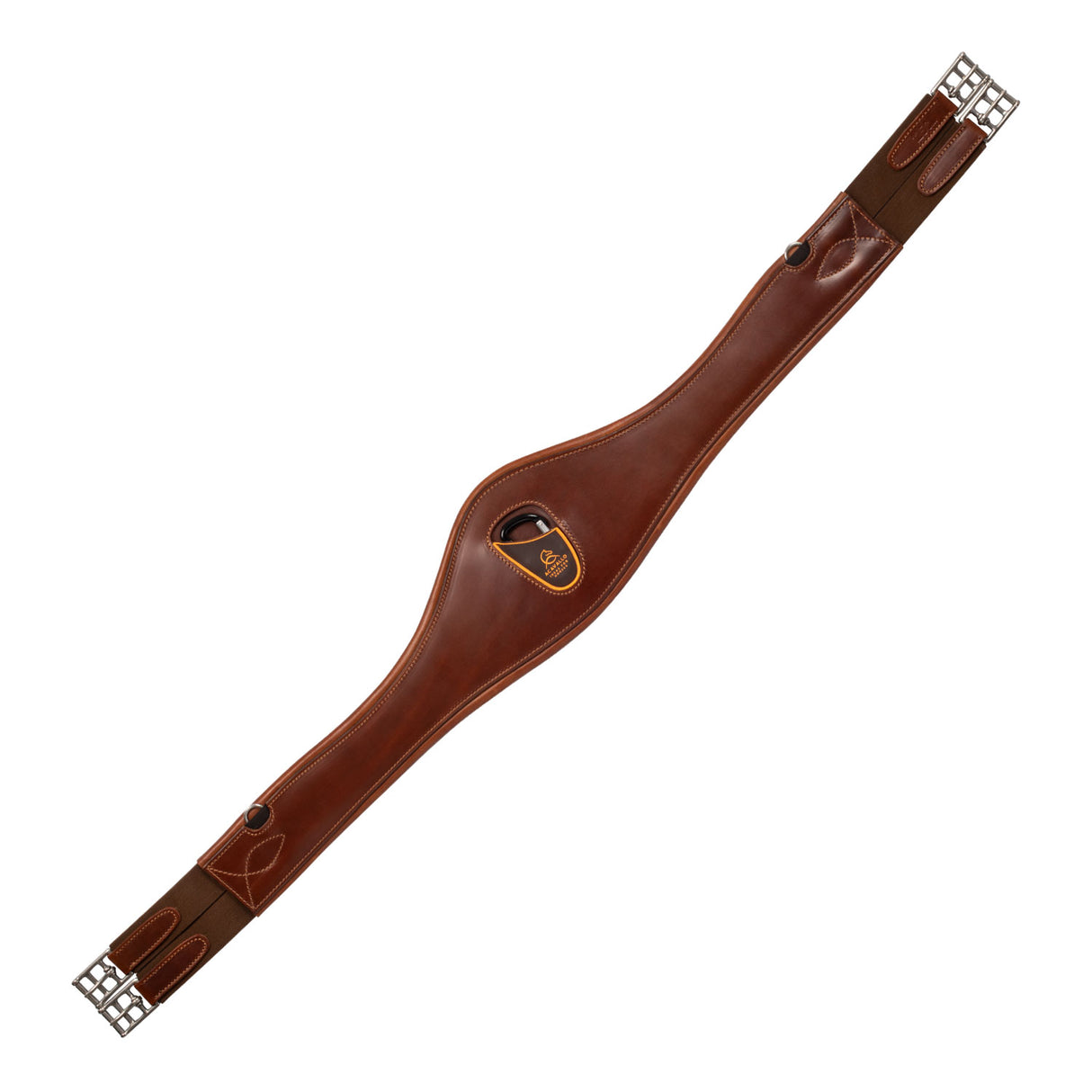 Acavallo Anatomical Jumping Girth Calfskin #colour_cognac