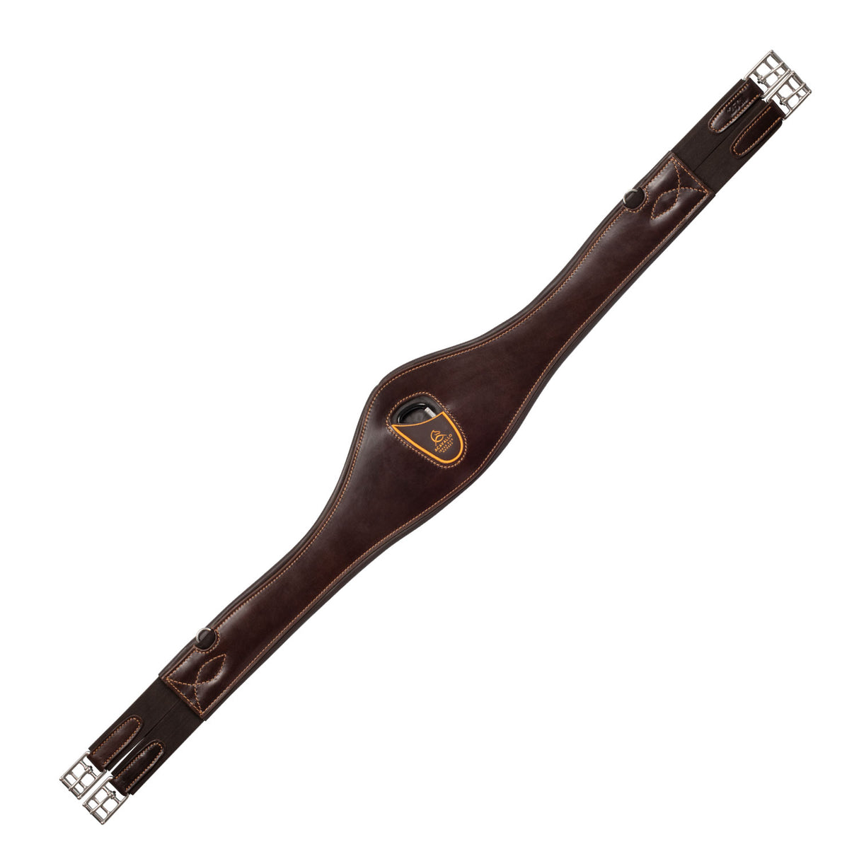 Acavallo Anatomical Jumping Girth Calfskin #colour_brown