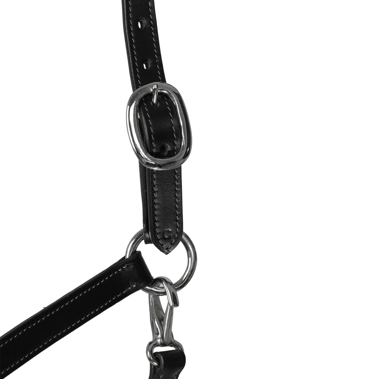 Acavallo Halter Anatomical Leather Rope Noseband #colour_black