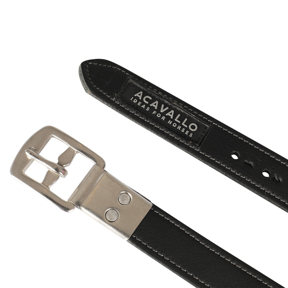 Acavallo Calfskin Stirrup Leathers Encased Buckle #colour_black