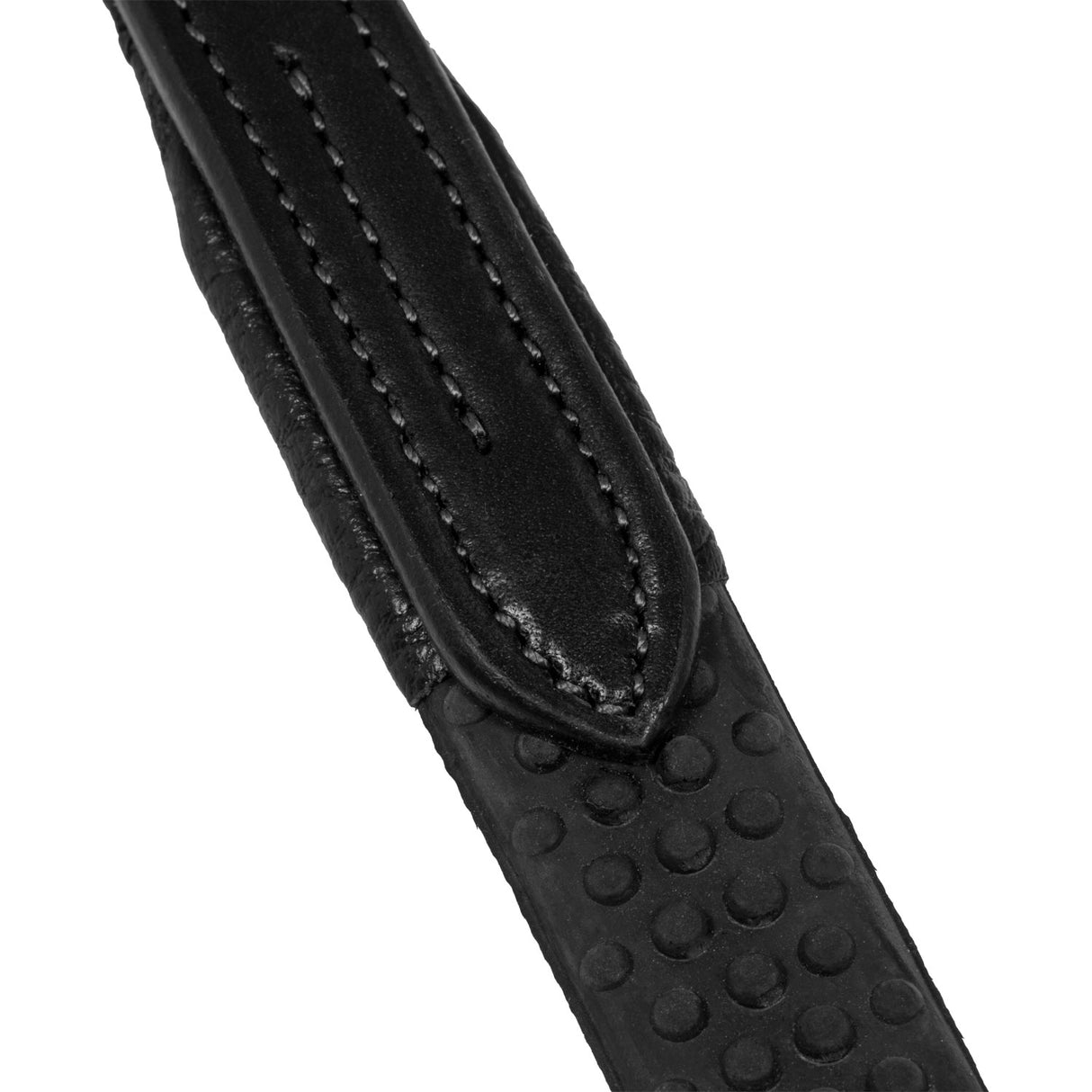 Acavallo Reins Leather & Rubber Grip #colour_black