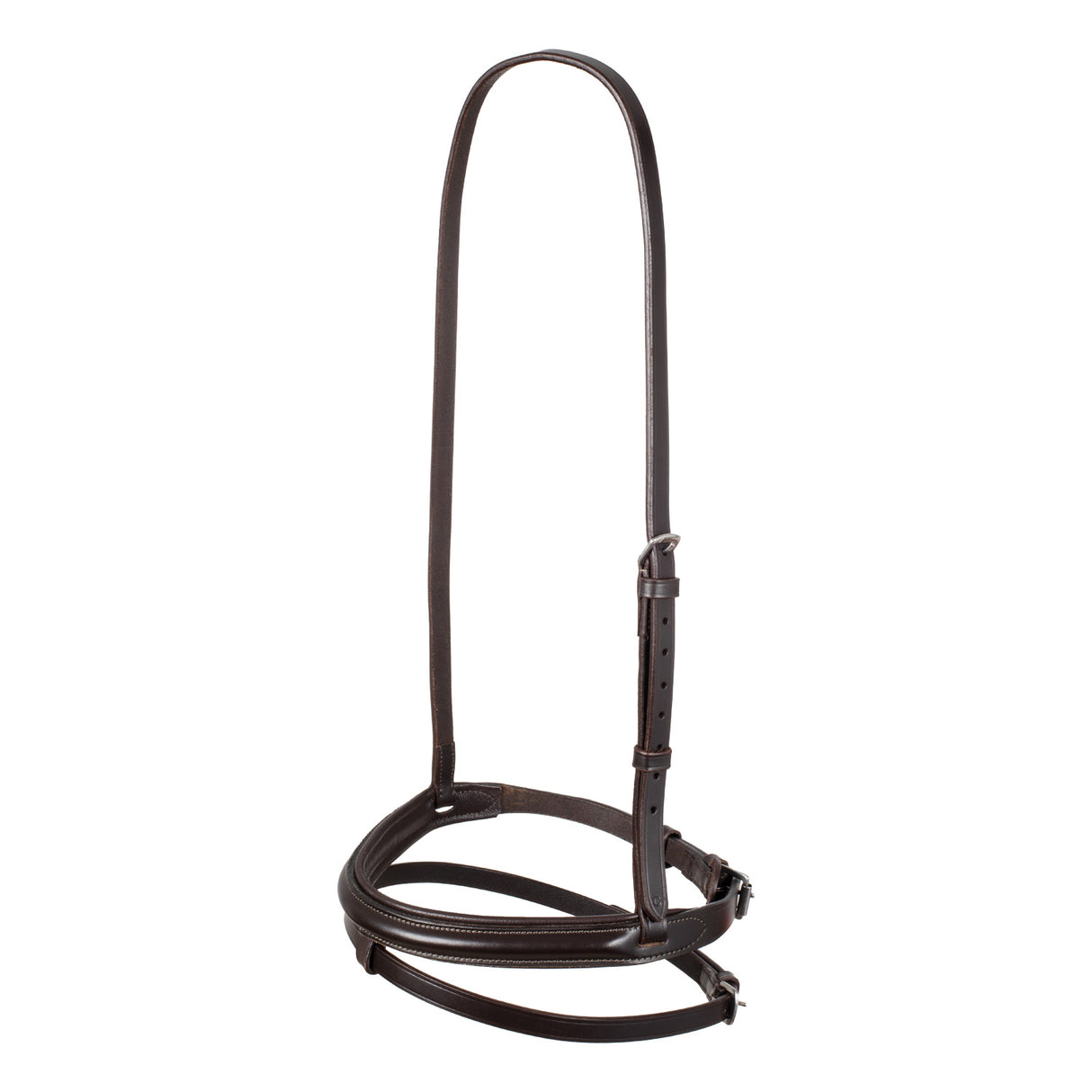 Equestro Leather Flash Noseband Bridle #colour_brown