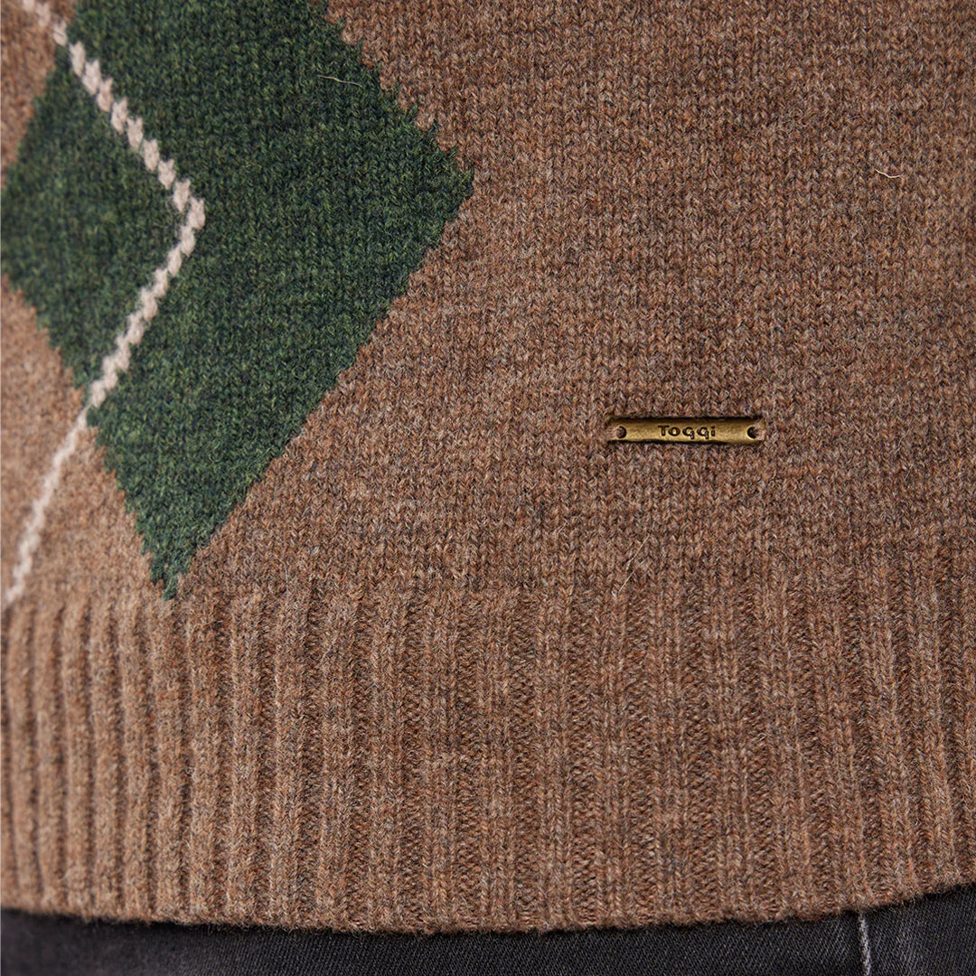 Toggi Men's Cove V Neck Argyle Jumper